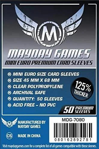 Mayday Games Premium Mini Euro Sleeves 45 x 68 mm