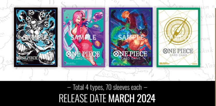 ONE PIECE TCG:  Set 5 4 DIFFERENT OFFICIAL SLEEVES (1 of Each)