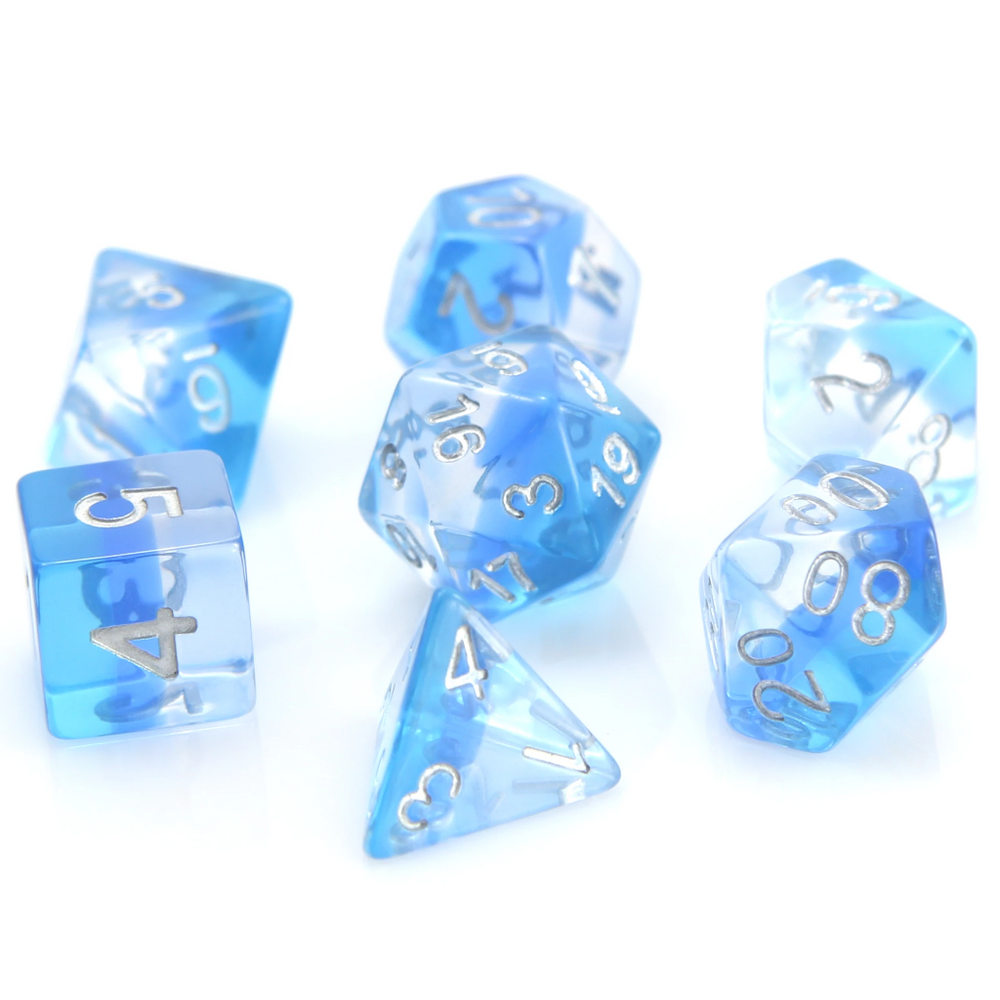 RPG Dice Set (7) - Translucent Ice Storm