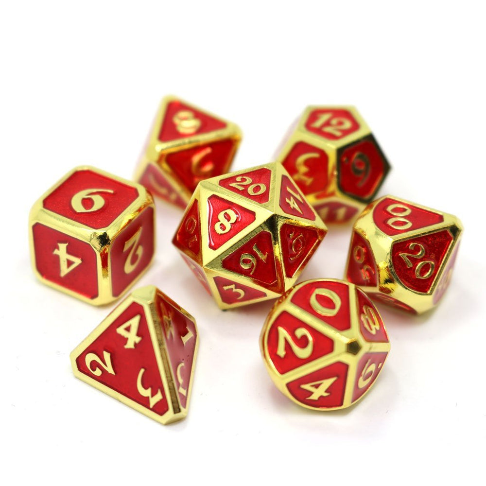 Metal RPG Dice Set (7) - Mythica Gold Ruby